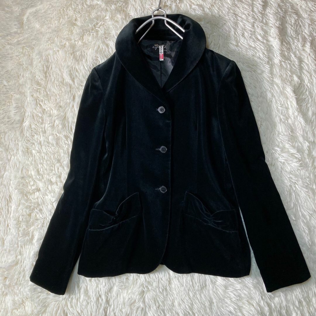 美品 アニエスベー ベロア セットアップ 上下 ジャケット パンツ 美品 アニエスベー ベロア セットアップ 上下 ジャケット パンツ