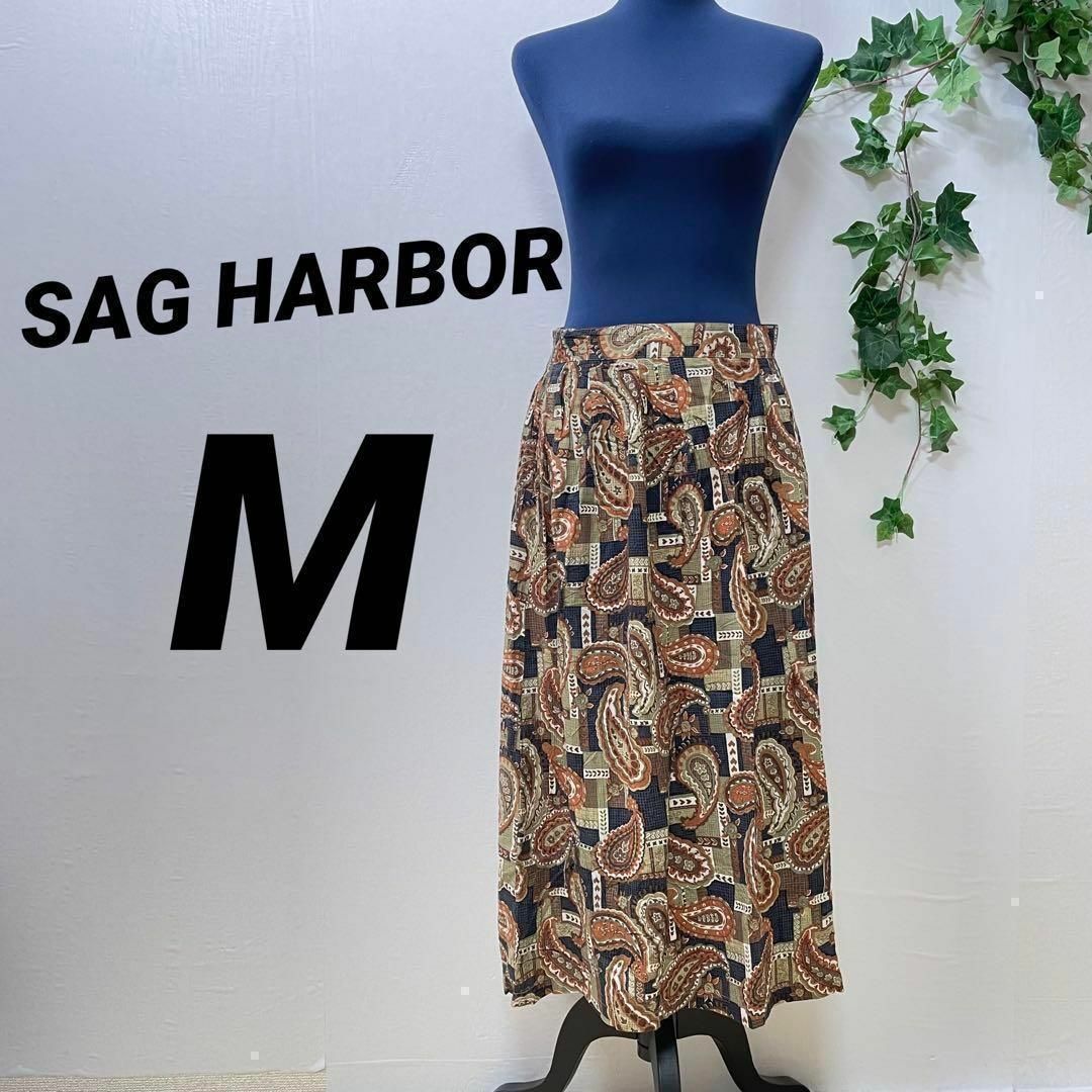 【SAG HARBOR】ロングスカート ペイズリー柄 M アメリカ古着 美品