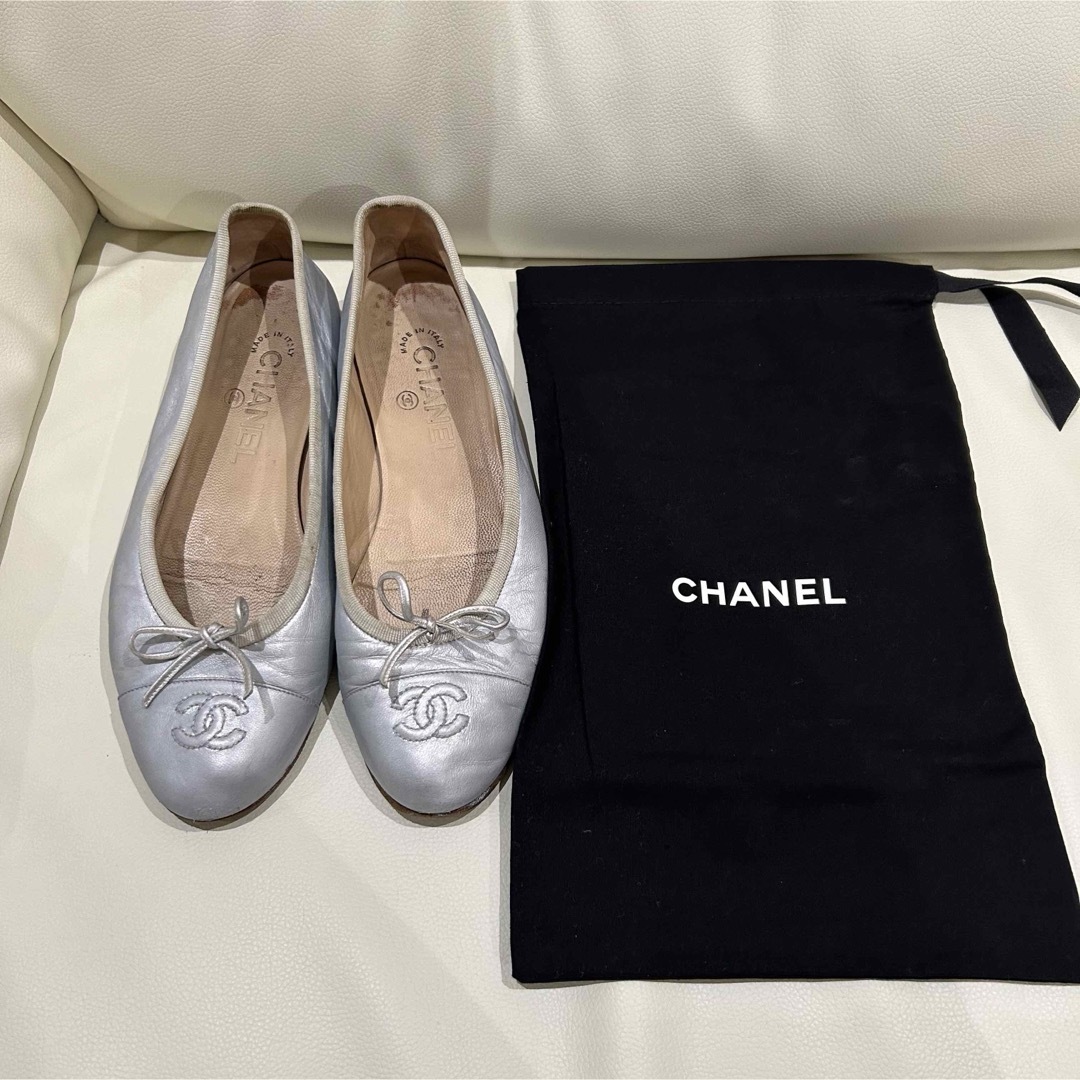 chanel バレエシューズ 38 シャネルバレリーナバレエシューズ38