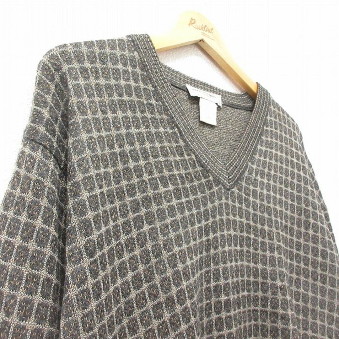 XL☆古着 長袖 セーター メンズ 80年代 80s ウール Vネック XL☆古着 長袖 セーター メンズ 80年代 80s ウール Vネック