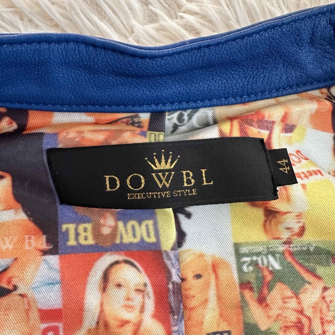 DOWBL ダブル 44 M シングルライダース ラムレザー ブルー DOWBL ダブル 44 M シングルライダース ラムレザー ブルー