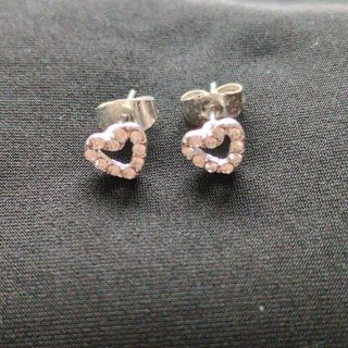 クレアーズ(claire's)のピアス　シルバー　ハート　キラキラ(ピアス)
