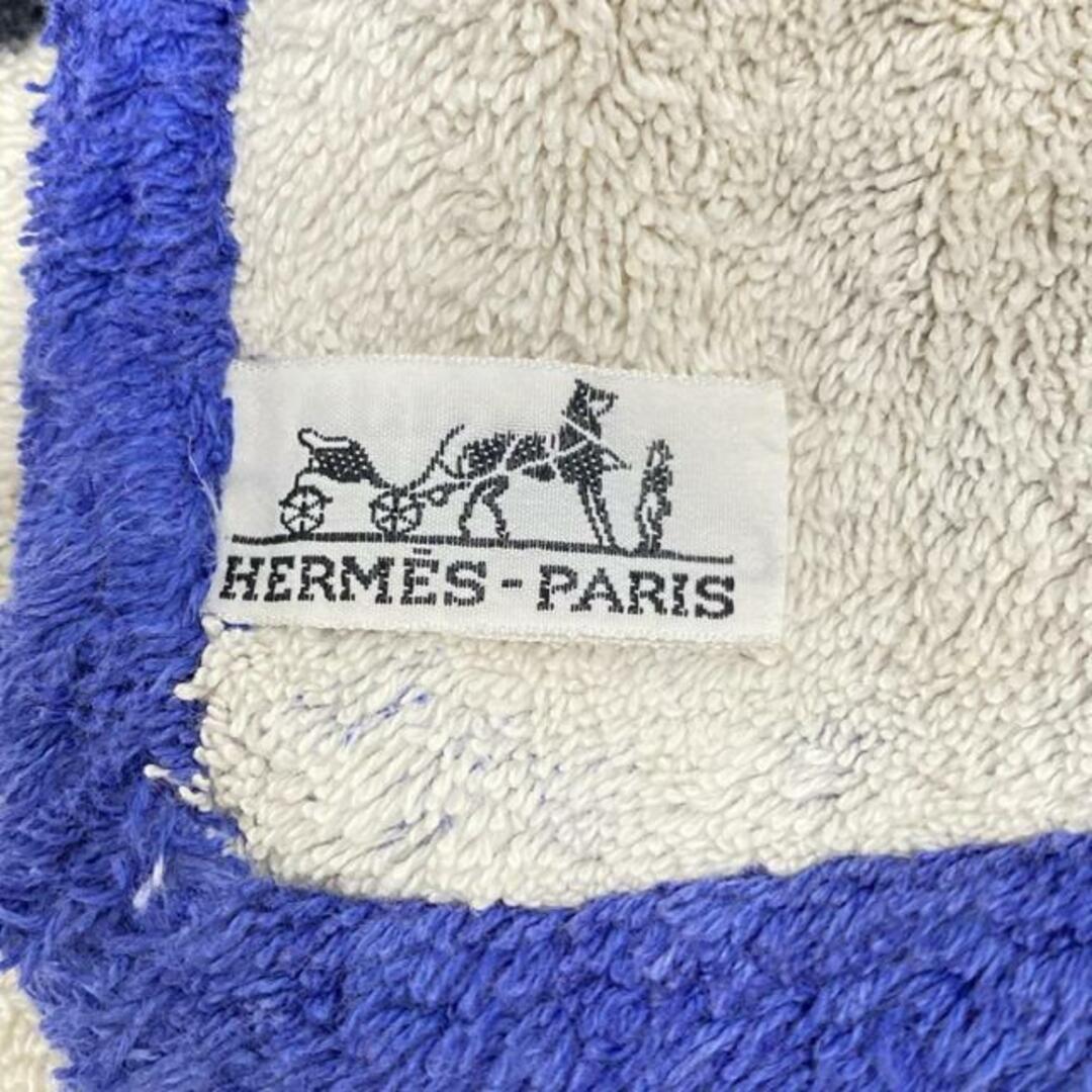 HERMES(エルメス) ブランケット - アイボリー×黒×マルチ コットン HERMES(エルメス) ブランケット - アイボリー×黒×マルチ コットン