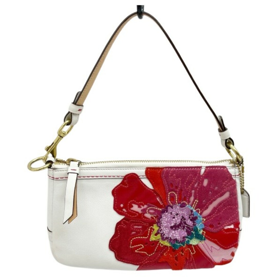 ◇◇COACH コーチ ハンドバッグ ミニバッグ 花 レザー×スエード ◇◇COACH コーチ ハンドバッグ ミニバッグ 花 レザー×スエード
