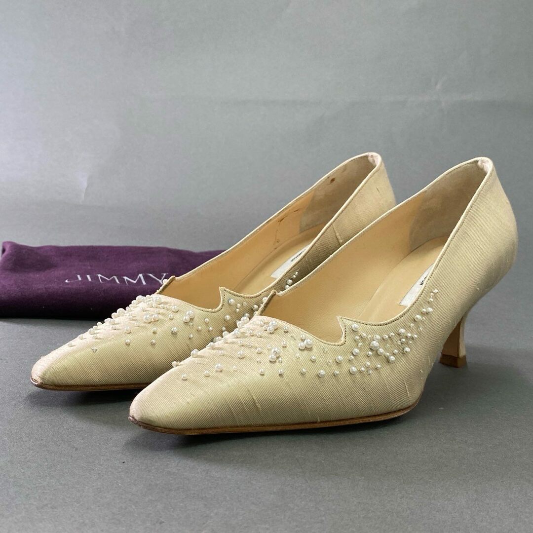 5j10 《美品》 JIMMY CHOO ジミーチュウ パールビーズ パンプス 5j10 《美品》 JIMMY CHOO ジミーチュウ パールビーズ パンプス