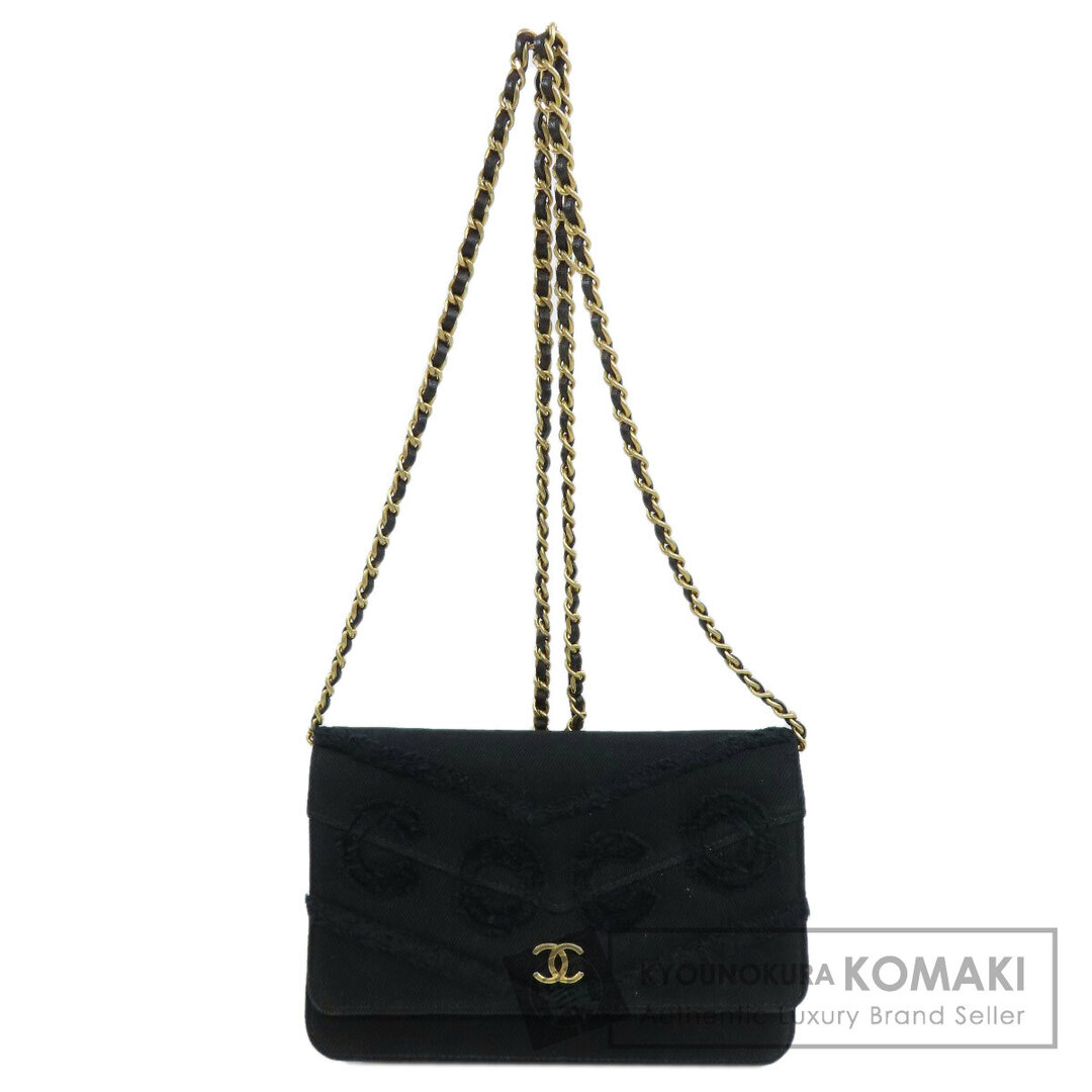 CHANEL - CHANEL チェーンウォレット ココマーク ゴールド金具 長財布（小銭入れあり） キャンバス レディース