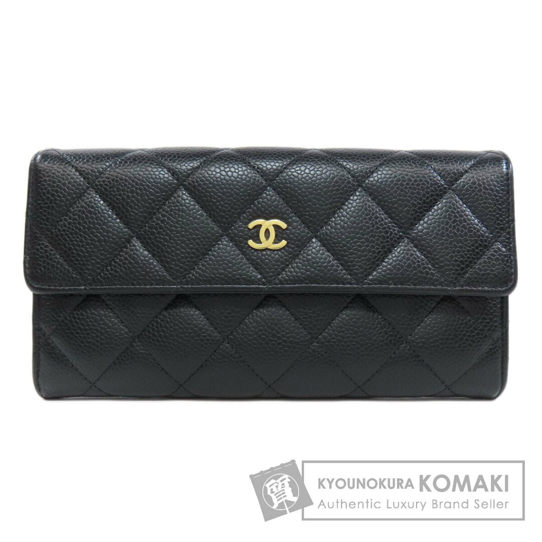 CHANEL - CHANEL マトラッセ ココマーク ゴールド金具 長財布 CHANEL - CHANEL マトラッセ ココマーク ゴールド金具 長財布