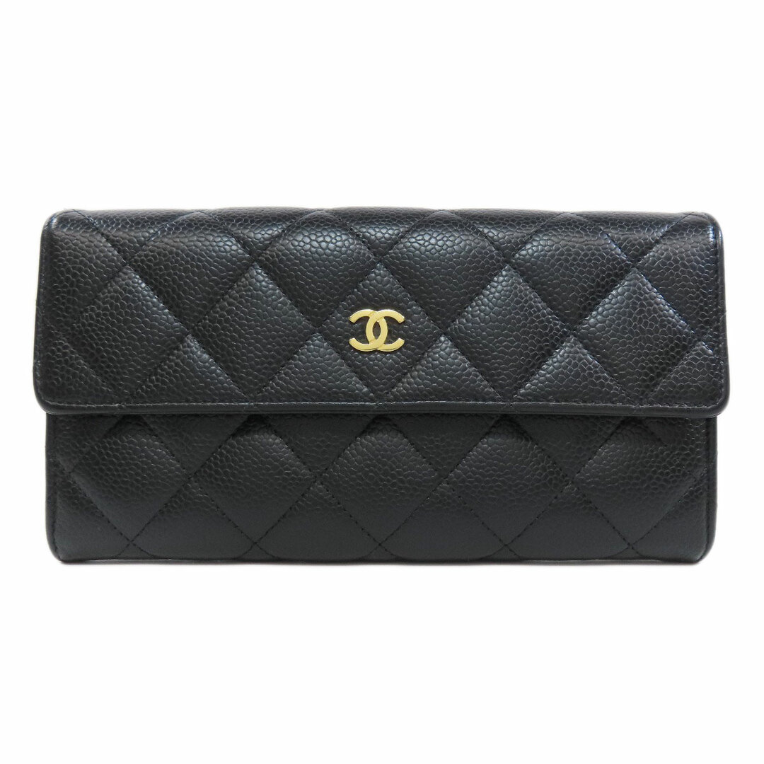 CHANEL - CHANEL マトラッセ ココマーク ゴールド金具 長財布 CHANEL - CHANEL マトラッセ ココマーク ゴールド金具 長財布