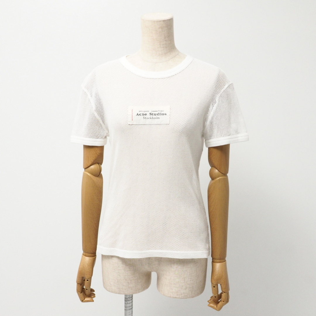 Acne Studios - ■美品■ACNE STUDIOS アクネストゥディオズ 半袖Ｔシャツ サイズS カットソー トップス ロゴ メッシュ コットン ホワイト ブランド古着【中古】20241009/RA1497