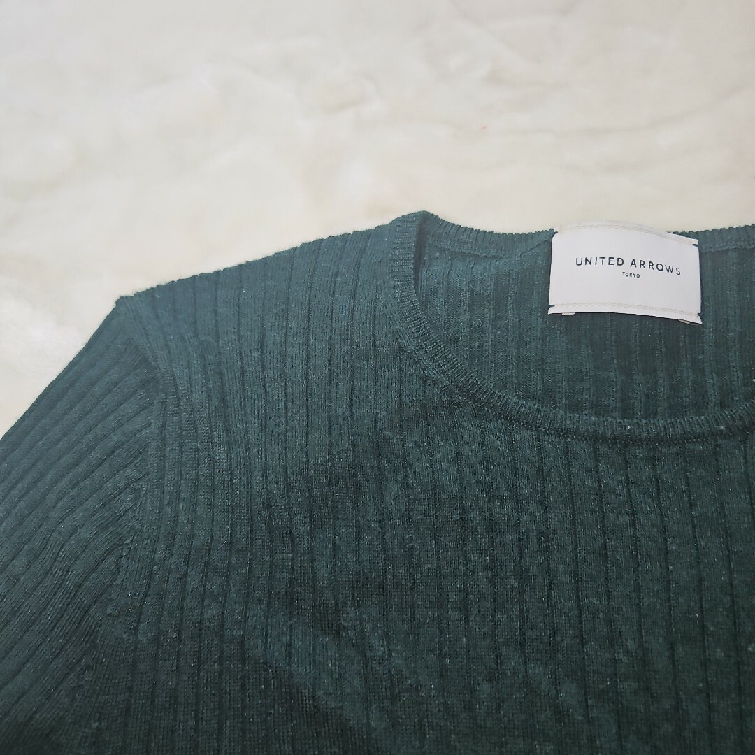大人気新品  UNITED ARROWS - 【UNITED ARROWS】深緑 長袖セーター カシミア ニット+セーター