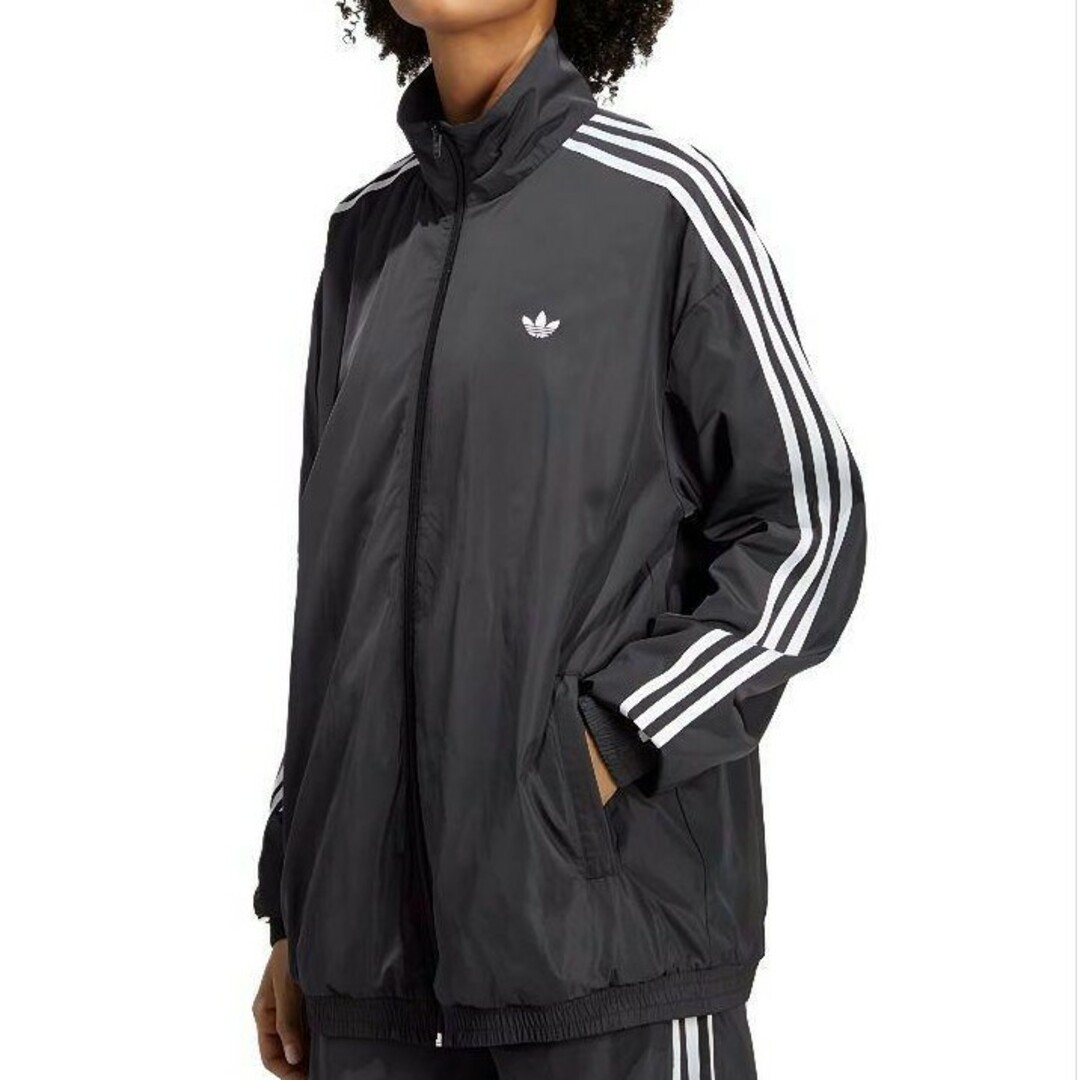 adidas ナイロンジャケット 黒 かわいらしい オーバーサイズ adidas ナイロンジャケット 黒 かわいらしい オーバーサイズ