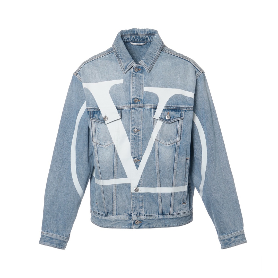 VALENTINO - ヴァレンティノ Vロゴ コットン  ブルー メンズ その他アウター