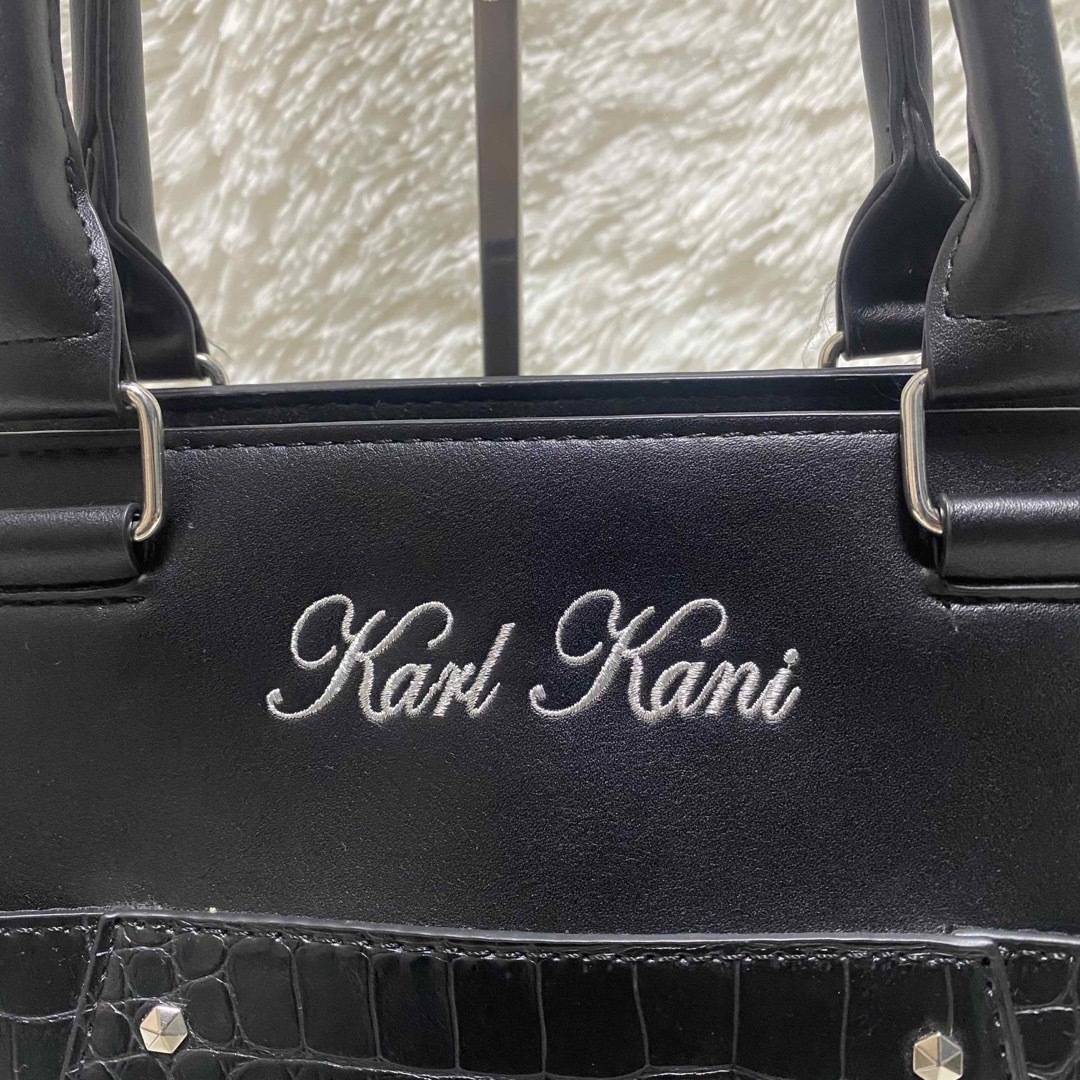 新品未使用 Karl Kani クロコダイル 切替 スタッズ使い ラウンド 新品未使用 Karl Kani クロコダイル 切替 スタッズ使い ラウンド