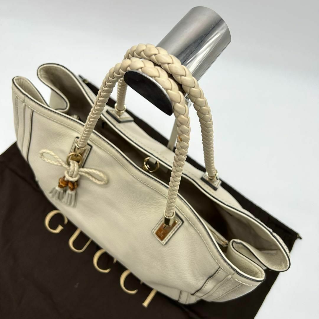 GUCCI - 【極稀少】グッチ ベラ バンブー トートバッグ レザー GUCCI - 【極稀少】グッチ ベラ バンブー トートバッグ レザー