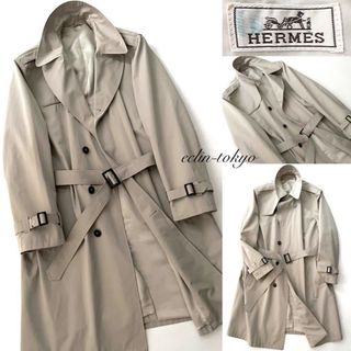 HERMES - HERMES 《超ロングシルエット》カシミヤ100% トレンチ HERMES - HERMES 《超ロングシルエット》カシミヤ100% トレンチ