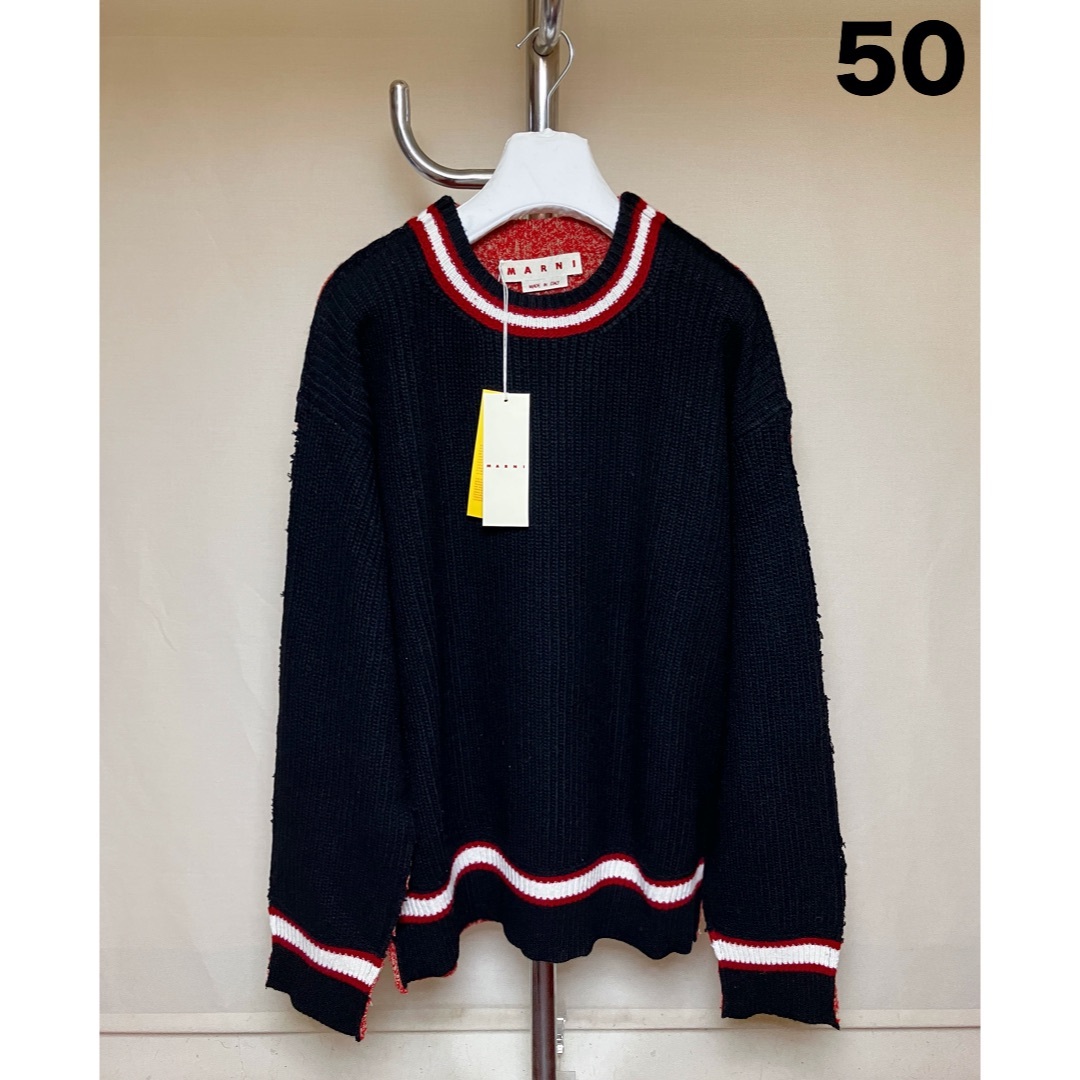 MARNI - 新品 50 22aw マルニ バック切替ニット ウールベース 6877