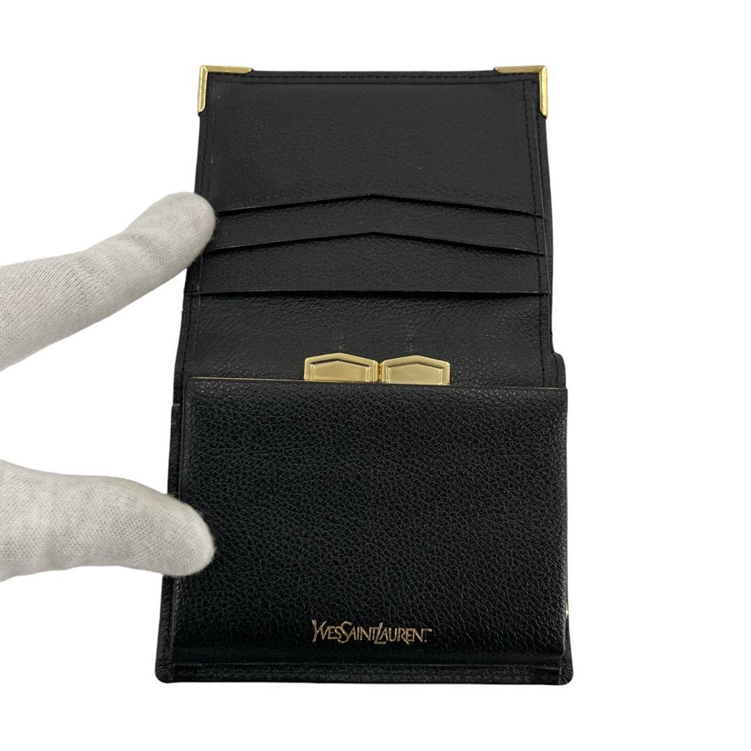 Yves Saint Laurent - 美品 イヴサンローラン 二つ折り財布 三角 Yves Saint Laurent - 美品 イヴサンローラン 二つ折り財布 三角