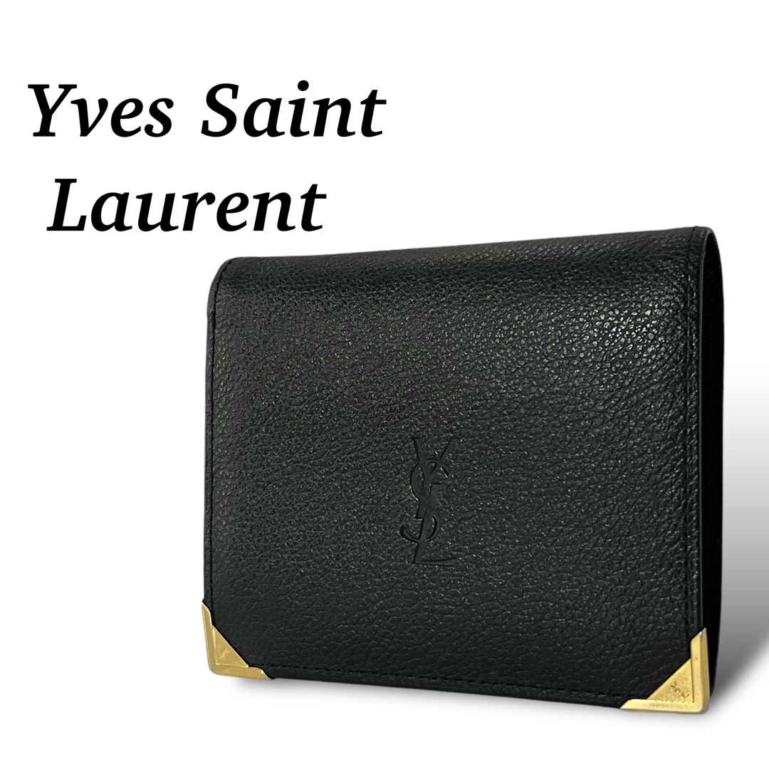 Yves Saint Laurent - 美品 イヴサンローラン 二つ折り財布 三角 Yves Saint Laurent - 美品 イヴサンローラン 二つ折り財布 三角