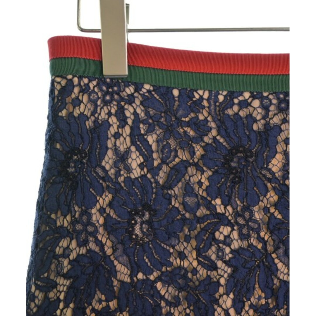 GUCCI グッチ ひざ丈スカート 42(M位) 紺(レース) 【古着】 GUCCI グッチ ひざ丈スカート 42(M位) 紺(レース) 【古着】