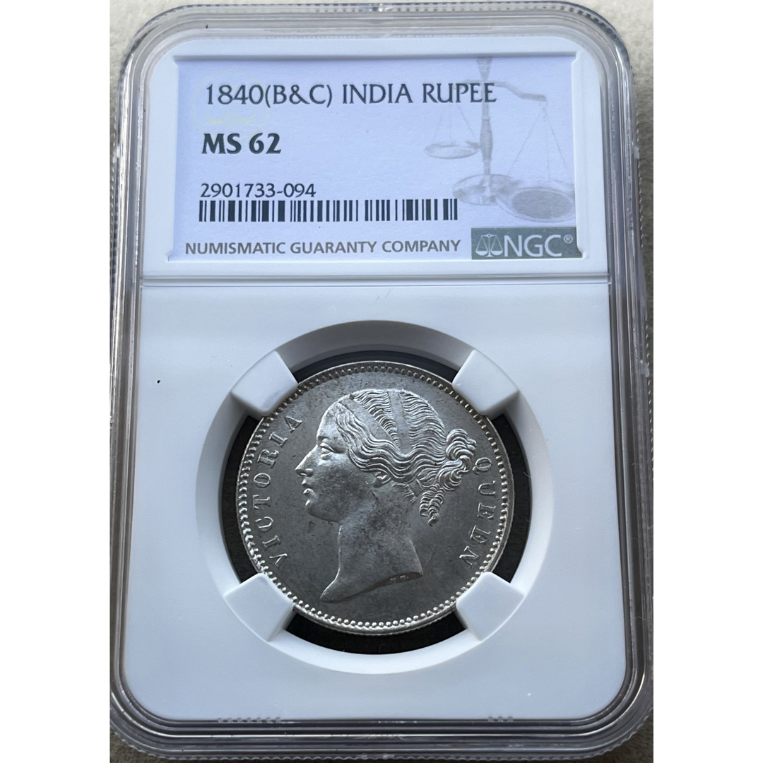 MS62 英領 インド ルピー 銀貨 1840 ヴィクトリア NGC india MS62 英領 インド ルピー 銀貨 1840 ヴィクトリア NGC india