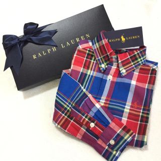 ラルフローレン(Ralph Lauren)の新品✨ボタンダウン チェックシャツ 3/3T(100)(ブラウス)