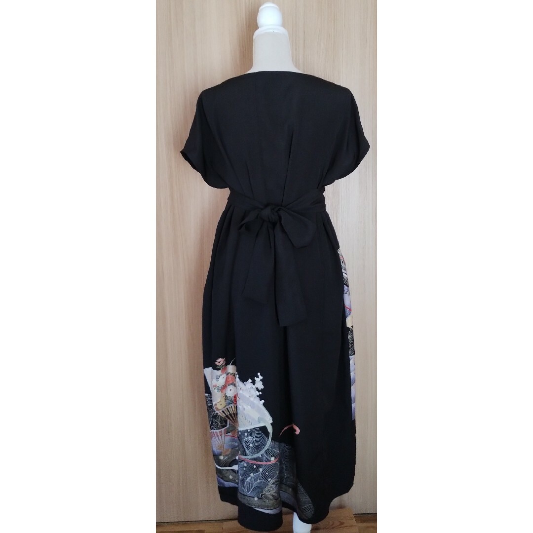 黒留袖 着物 リメイク ワンピース 黒留袖 着物 リメイク ワンピース