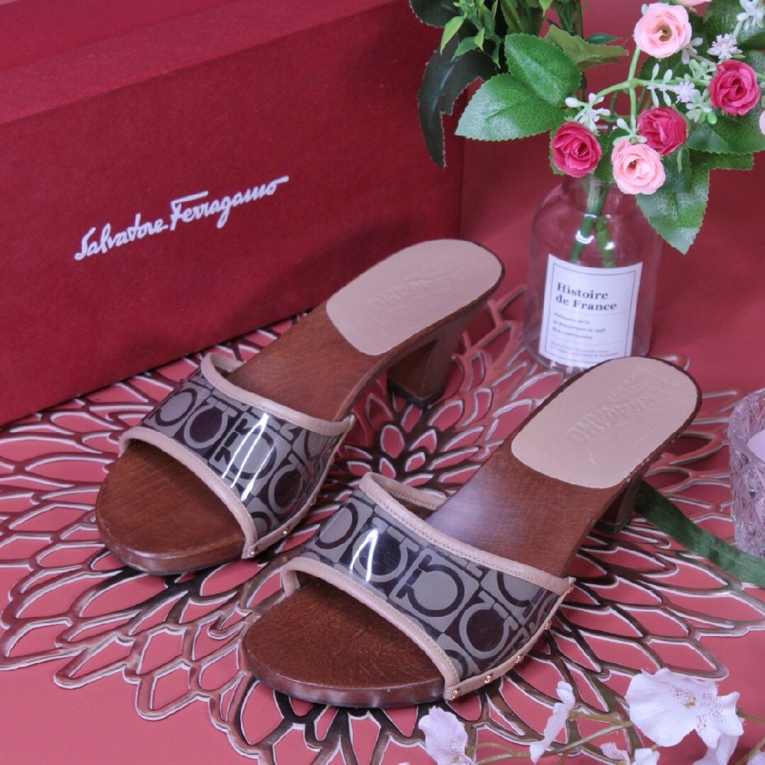 Salvatore Ferragamo - 【美品】Ferragamo ウッド × レザー Salvatore Ferragamo - 【美品】Ferragamo ウッド × レザー