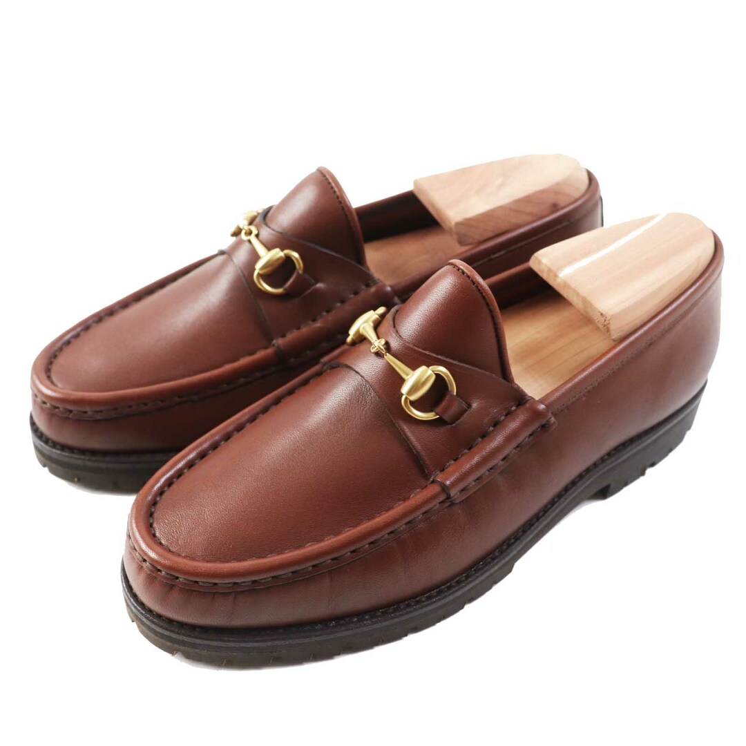 GUCCI - 未使用品◎GUCCI グッチ ヴィンテージ 101 6105 ホースビット レザー ローファー ブラウン ゴールド金具 35.5 イタリア製 レディース