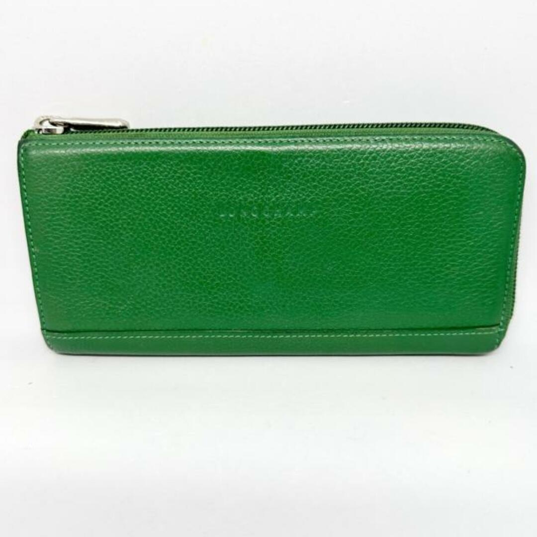 LONGCHAMP - LONGCHAMP(ロンシャン) 長財布 - グリーン L字 LONGCHAMP - LONGCHAMP(ロンシャン) 長財布 - グリーン L字