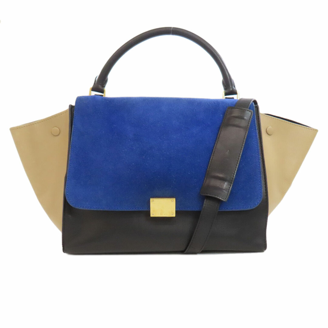 CELINE - CELINE トラペーズ 2WAY ハンドバッグ カーフ CELINE - CELINE トラペーズ 2WAY ハンドバッグ カーフ