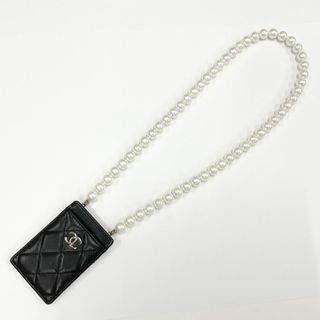 シャネル(CHANEL)のM10246 シャネル ココマーク カードケース マトラッセ ラムスキン パール(パスケース/IDカードホルダー)