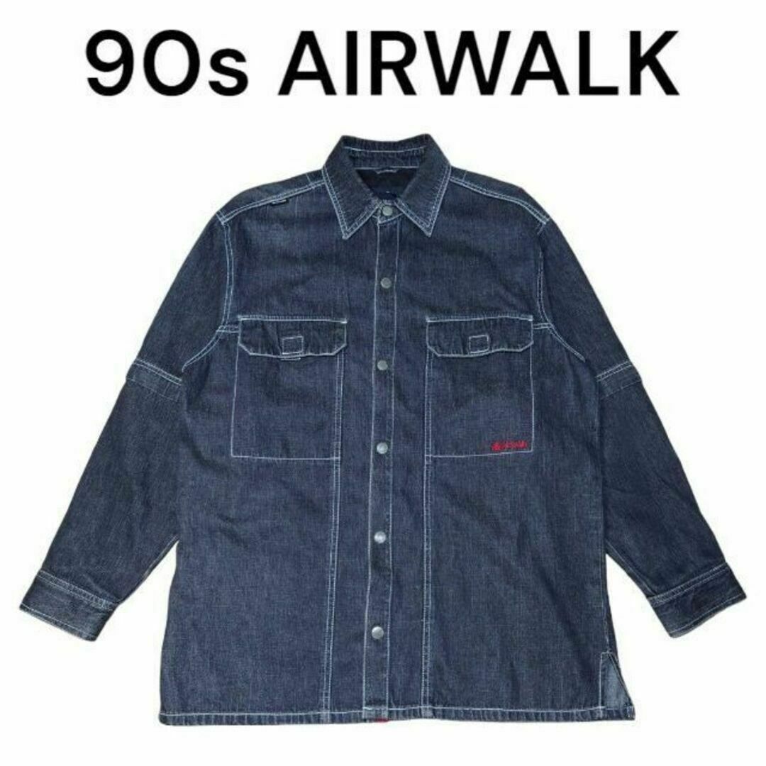 AIRWALK - 90s AIRWALK ブラックデニムシャツ 古着 エアウォーク AIRWALK - 90s AIRWALK ブラックデニムシャツ 古着 エアウォーク