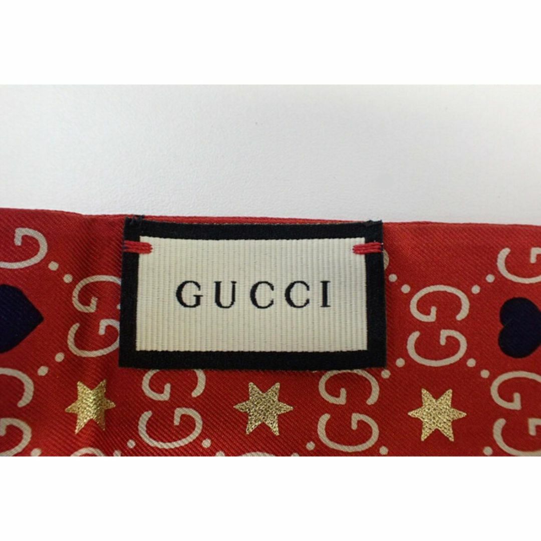 新品 グッチ シルクスカーフ 609702 3G001 GGロゴ 色:RED 新品 グッチ シルクスカーフ 609702 3G001 GGロゴ 色:RED