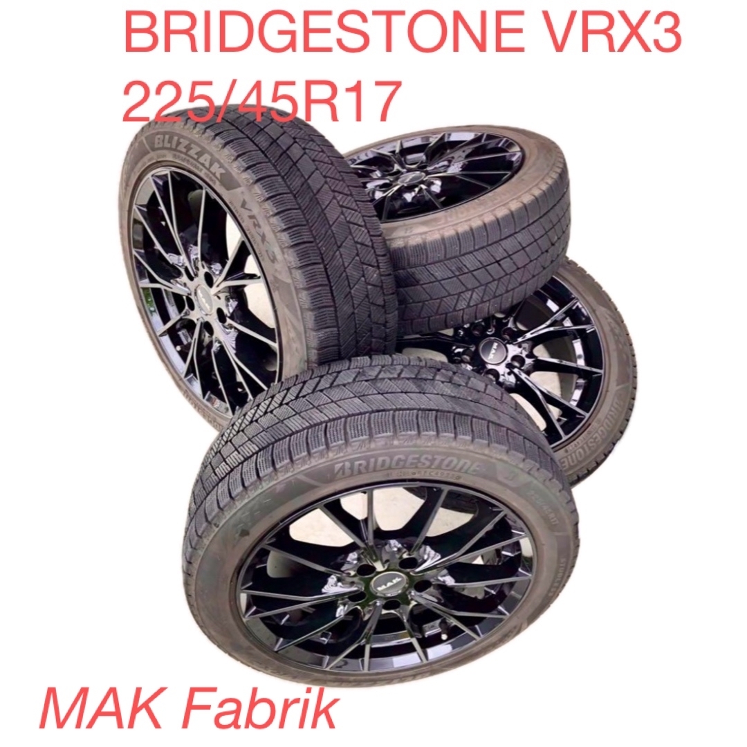 ブリヂストン VRX3 225/45R 17インチ MAKブラックホイール ブリヂストン VRX3 225/45R 17インチ MAKブラックホイール