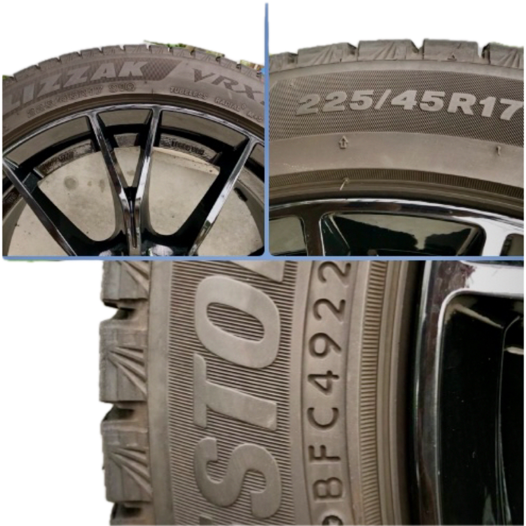 ブリヂストン VRX3 225/45R 17インチ MAKブラックホイール ブリヂストン VRX3 225/45R 17インチ MAKブラックホイール