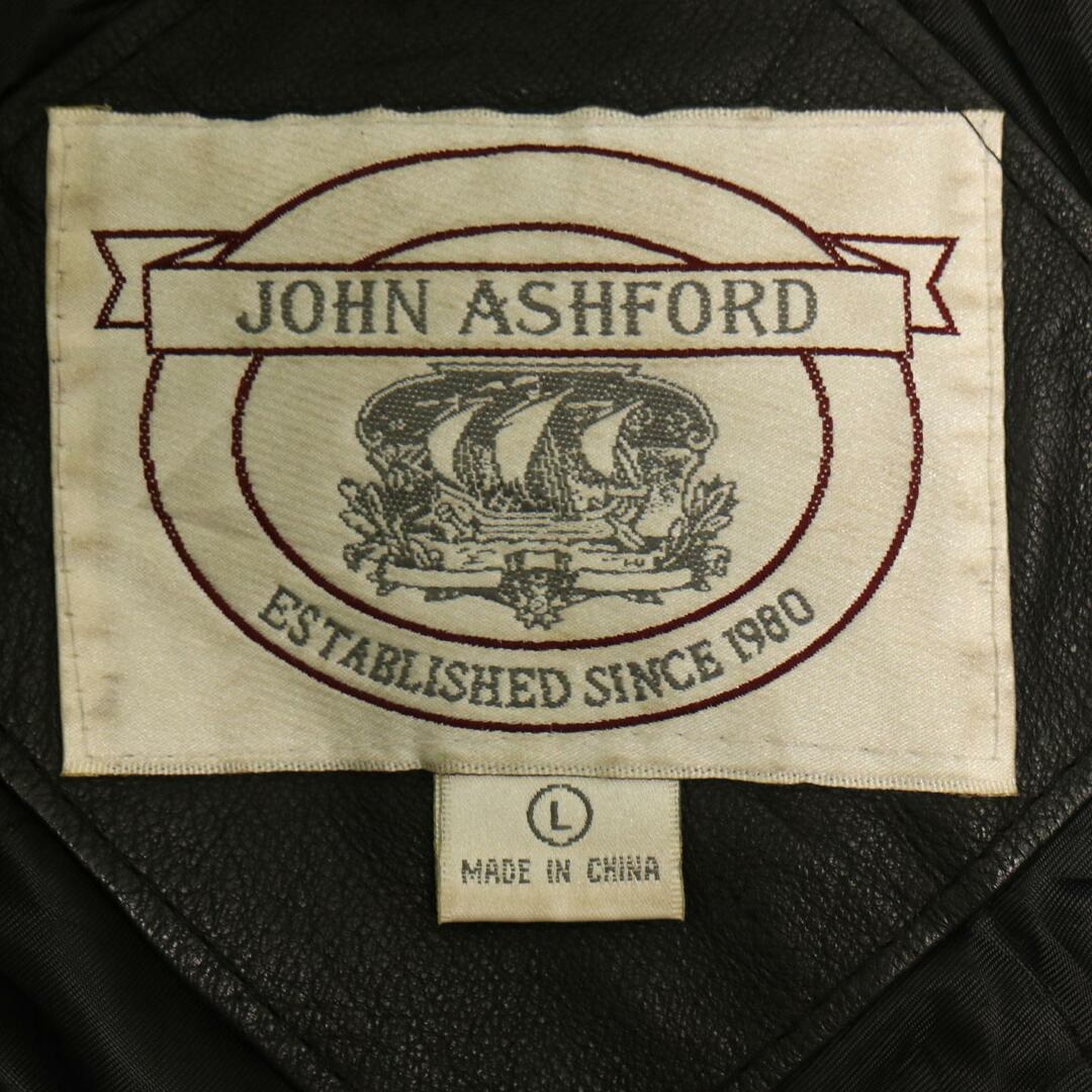 90年代 JOHN ASHFORD レザージャケット ブラック (メンズ L 90年代 JOHN ASHFORD レザージャケット ブラック (メンズ L