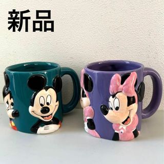 新品　ディズニー　レトロ　マグカップ　ミッキー　ミニー　ペアマグカップ　レア(グラス/カップ)