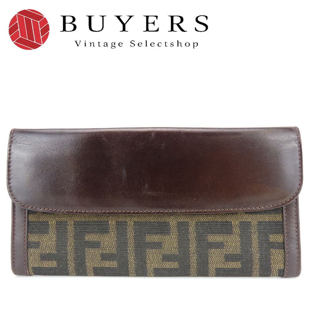FENDI - 【中古】 フェンディ 長財布 ズッカ キャンバス レザー FENDI - 【中古】 フェンディ 長財布 ズッカ キャンバス レザー