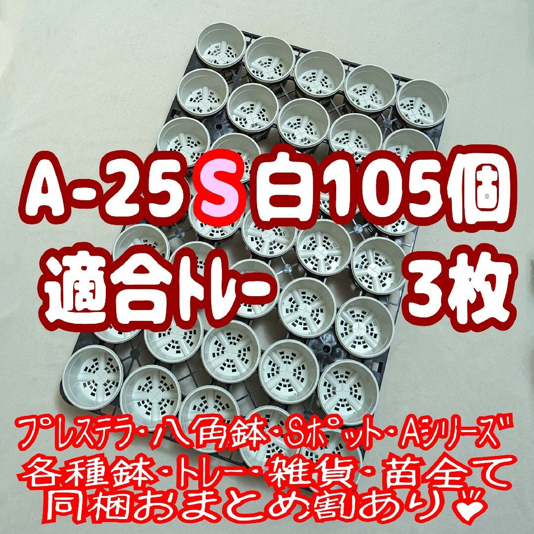 プラ鉢【A-25S】105個+専用システムトレー黒3枚スリット鉢プレステラ プラ鉢【A-25S】105個+専用システムトレー黒3枚スリット鉢プレステラ