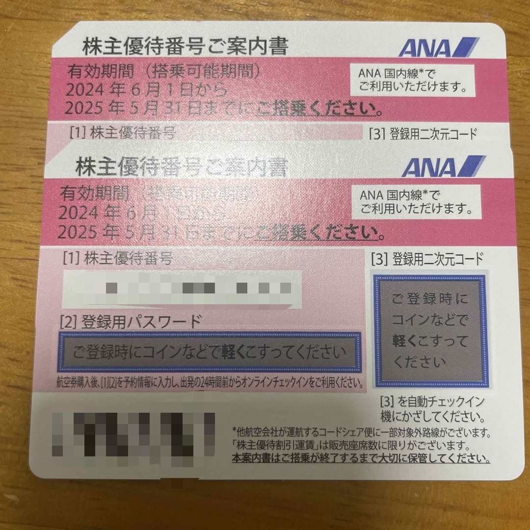 ANA株主優待2枚 チケットの乗車券/交通券(航空券)の商品写真