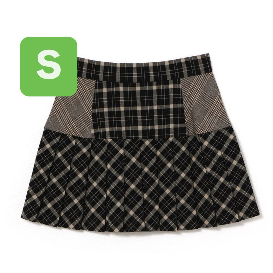 ANDMARY Coco check pleats skirt BLACK ANDMARY Coco check pleats skirt BLACK