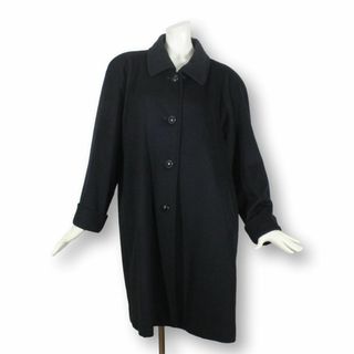 L48【新品同様】カシミヤコート M レディース 黒 9号 ★未使用に近い★(ロングコート)