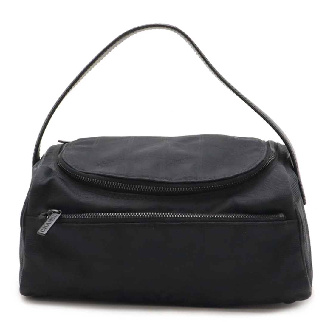 CHANEL - CHANEL シャネル ニュートラベルライン ハンドバッグ バニティバッグ ナイロンジャガード レザー ブラック 黒 A15829