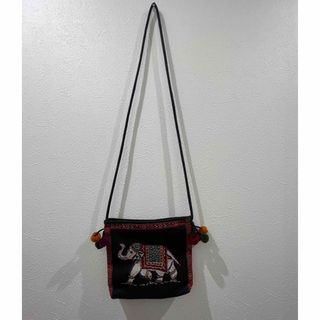 タイ製 工芸品 ゾウ ポシェット タイ お土産(ショルダーバッグ)