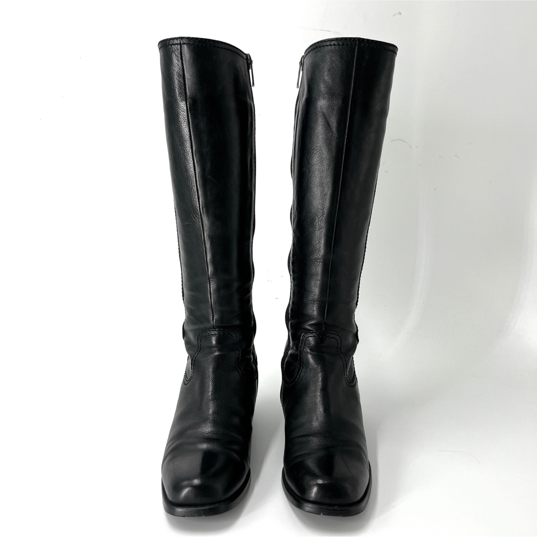 極美品 REGAL リーガル ロングブーツ サイドジップ ロゴ 黒 極美品 REGAL リーガル ロングブーツ サイドジップ ロゴ 黒