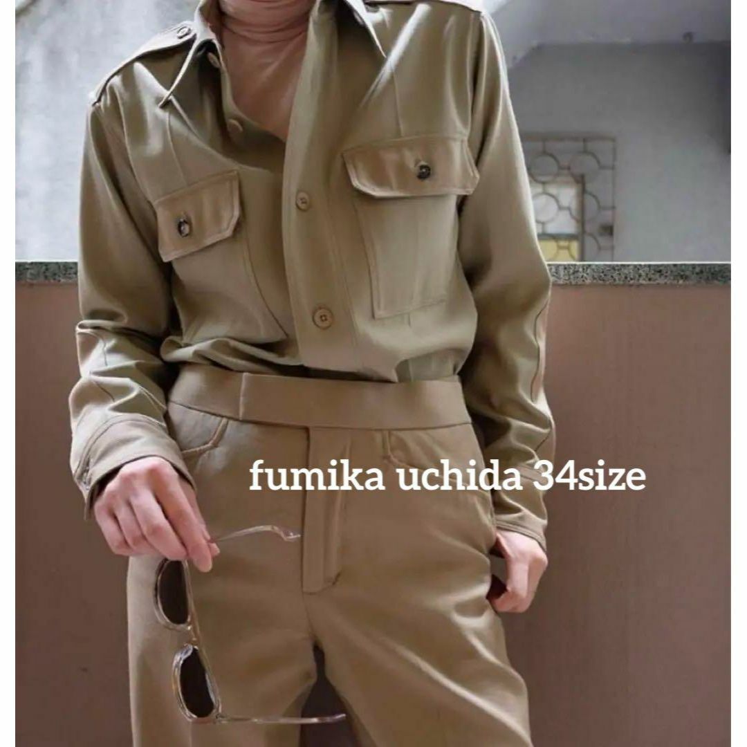 fumika uchida ミリタリーシャツ フミカウチダ バイカラー 長袖 fumika uchida ミリタリーシャツ フミカウチダ バイカラー 長袖