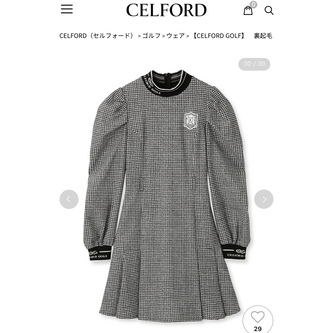 CELFORD GOLF】裏起毛ロゴデザインワンピース CELFORD GOLF】裏起毛ロゴデザインワンピース