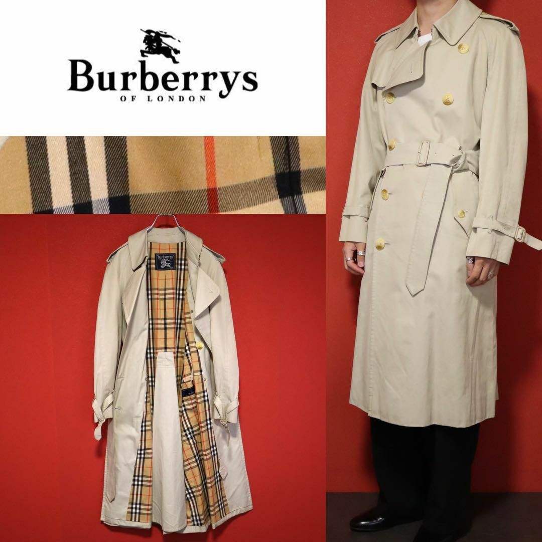 極希少】Burberrys 裏地ノバチェック ベルト付き トレンチコート 極希少】Burberrys 裏地ノバチェック ベルト付き トレンチコート