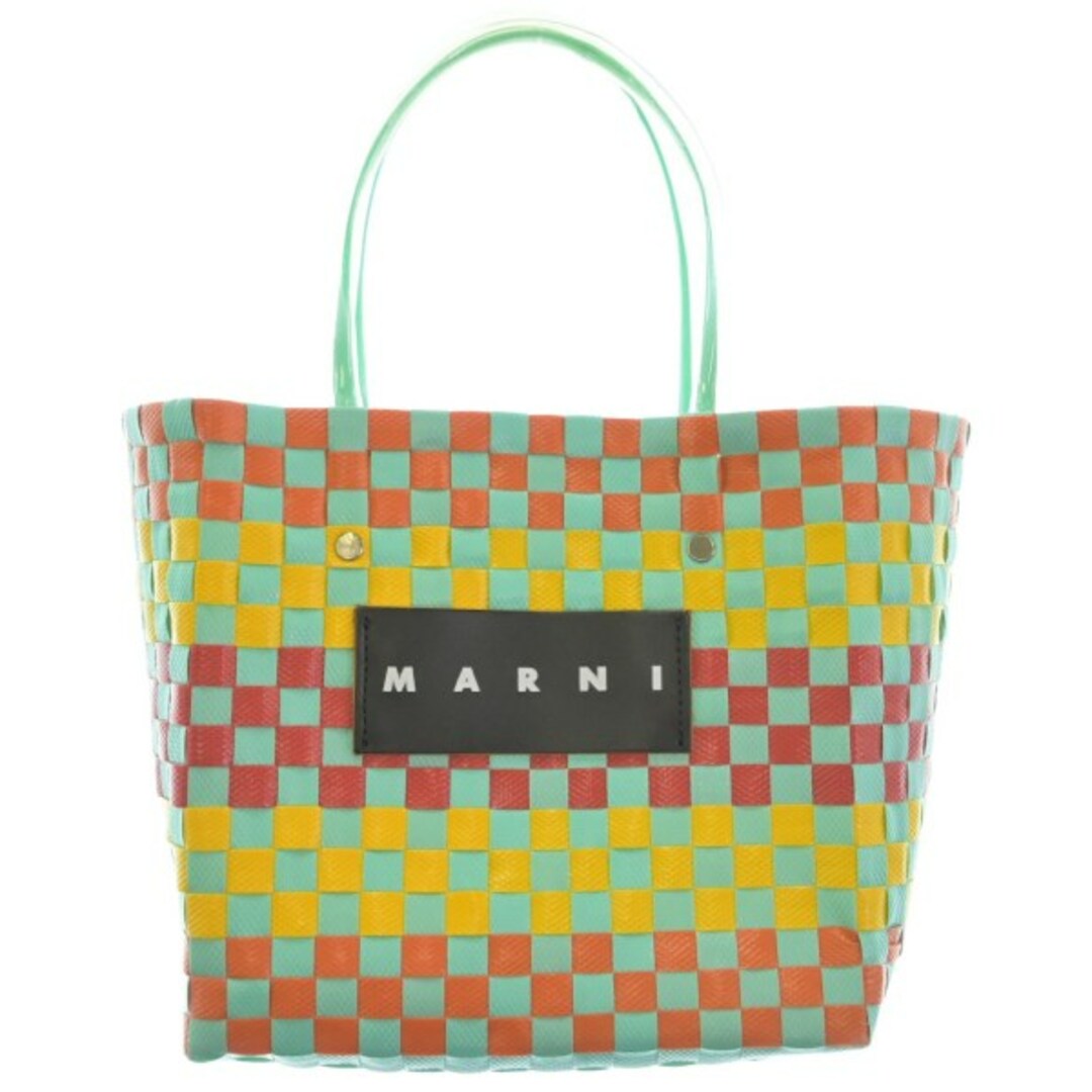 MARNI - MARNI マルニ かごバッグ - 青緑系x黄xオレンジ等(総柄 MARNI - MARNI マルニ かごバッグ - 青緑系x黄xオレンジ等(総柄