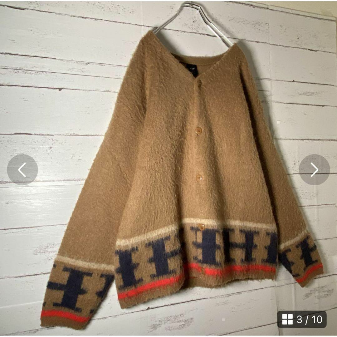 N8 【即完売モデル】HUF ハフ Hロゴ モヘア カーディガン 希少 N8 【即完売モデル】HUF ハフ Hロゴ モヘア カーディガン 希少